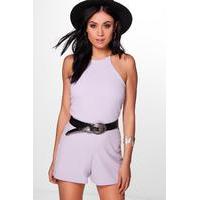 high neck playsuit lilac