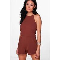 High Neck Playsuit - amber