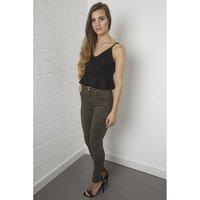 High Waisted High Rise Skinny Jeans in Green