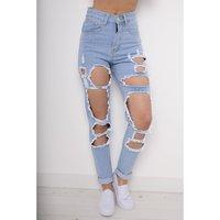 High Waisted Oversized Ripped Jeans