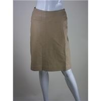 Hide Park - Size: 10 - Almond cream - Knee length leather skirt