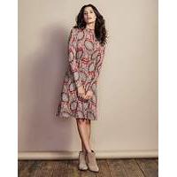 High Neck Stretch Jacquard Jersey Dress