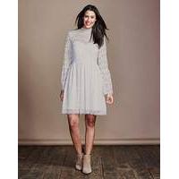 High Neck Long Sleeve Lace Dress