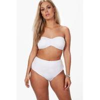 hillary high waist bandeau bikini set white