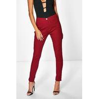 High Rise Tube Jeans - berry