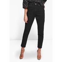 High Rise Straight Leg Jeans - black