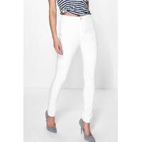 High Rise Tube Jeans In White - white