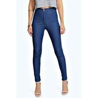 High Waisted Skinny Jeans - mid blue