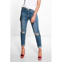 high waist marble wash mom jeans mid blue