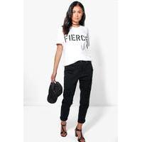 high rise distressed boyfriend jeans black