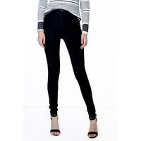 high rise black skinny tube jeans black