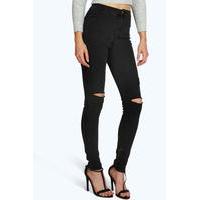 high rise tube jean charcoal