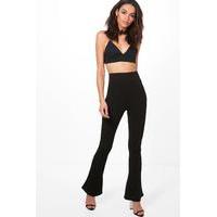 Highwaist Crepe Skinny Flare - black