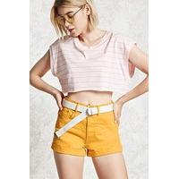 high rise cuffed shorts