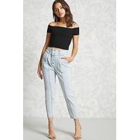 High-Rise Bleach Wash Jeans