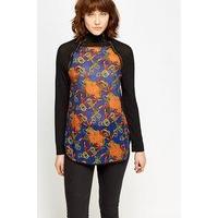 High Neck Printed Top