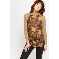 High Neck Printed Top