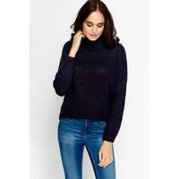 High Neck Navy Jumper