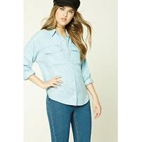 High-Low Chambray Shirt