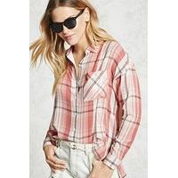 high low check shirt