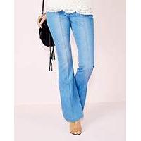 High Waisted Cotton Kick Flare Jean