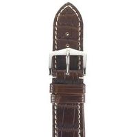 Hirsch Strap Viscount Alligator Matt Brown Large 22mm