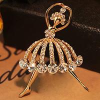 High-quality Crystal Balet Girl Brooch