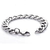 High Quality 1.1cm Width Contracted Titanium Steel Men\'s Chain Bracelet Christmas Gifts
