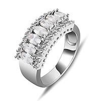 High Quality Fashion Women Platinum 10 KT White Zircon Ring