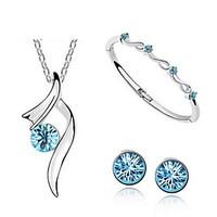 High Quality Full Shining Pendant Jewelry Set Necklace Earring (Assorted Color)