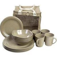 Highlander Camping table ware Picknick-Set recycle 16-teilig 1 Set CP205 Bamboo