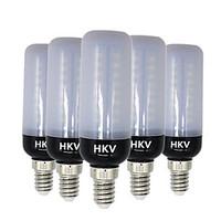 HKV E14 E26/E27 6W 46 LED 5736 SMD 500-600Lm Warm White Cold White LED Corn Lights AC 220-240 V 5PCS