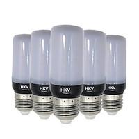 HKV E14 E26/E27 5W 30 LED 5736 SMD 400-500Lm Warm White Cold White LED Corn Lights AC 220-240 V 5Pcs