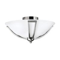 HK/BOLLA/F 2 Light Brushed Nickel & Opal Glass Flush Light