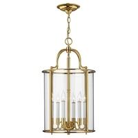 HK/GENTRY/P/L/ PB Gentry 6 Light Round Polished Solid Brass Hanging Lantern