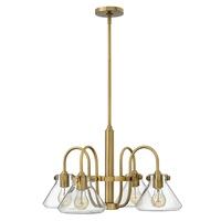 HK/CONGRES4/A BC Congres 4 Light Caramel Conical Glass Chandelier