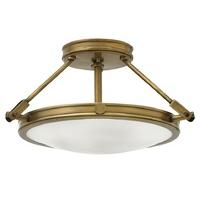 HK/COLLIER/SF/S Collier Small Semi-Flush Ceiling Light In Heritage Brass, Diameter 231mm