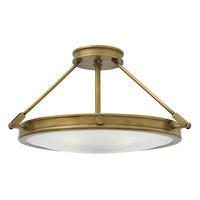 hkcolliersfm collier medium semi flush ceiling light in heritage brass ...