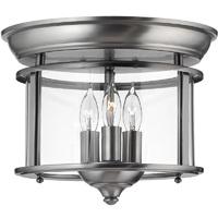 HK/GENTRY/F PW Gentry 3 Light Pewter Round Flush Ceiling Lantern