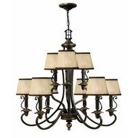 HK/PLYMOUTH9 9 Light Vintage Chandelier in Olde Bronze