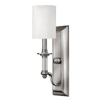 HK/SUSSEX1 Sussex 1 Light Brushed Nickel Wall Light with Shade