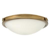 HK/COLLIER/F/M Collier Medium Flush Ceiling Light In Heritage Brass, Diameter 483mm