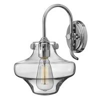 HK/CONGRES1/B CM Congress 1 Light Chrome Clear Glass Wall Light with Shaped Shade