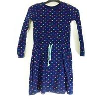 H&M Age 6-7 Years Navy Blue Dress With Multicoloured Heart Print*