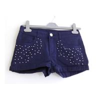 hm age 12 13 years navy blue shorts with diamante stud detailing