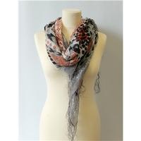 hm grey and orange ethinic scarf