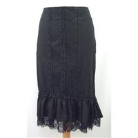 hm size 40 black midi skirt with lace edging
