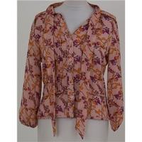 H&M, size 8 pink & orange floral patterned blouse