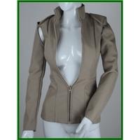 H&M - Size: 4 - Beige - Chic Jacket with Semi-attached Arms