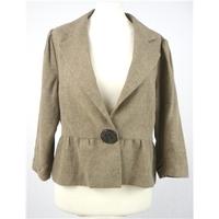 H&M - Size 14 - Fawn - Linen Blend 3/4 Sleeve Jacket